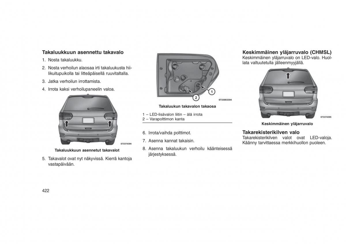 Jeep Grand Cherokee WK2 WH2 omistajan kasikirja / page 426