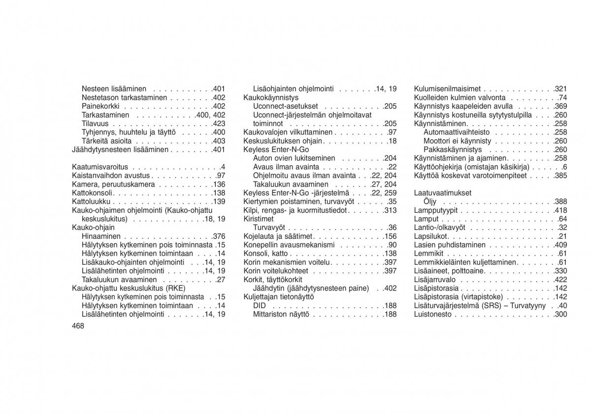 Jeep Grand Cherokee WK2 WH2 omistajan kasikirja / page 472