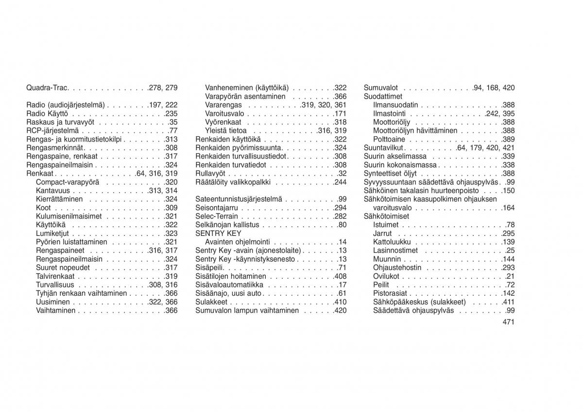 Jeep Grand Cherokee WK2 WH2 omistajan kasikirja / page 475