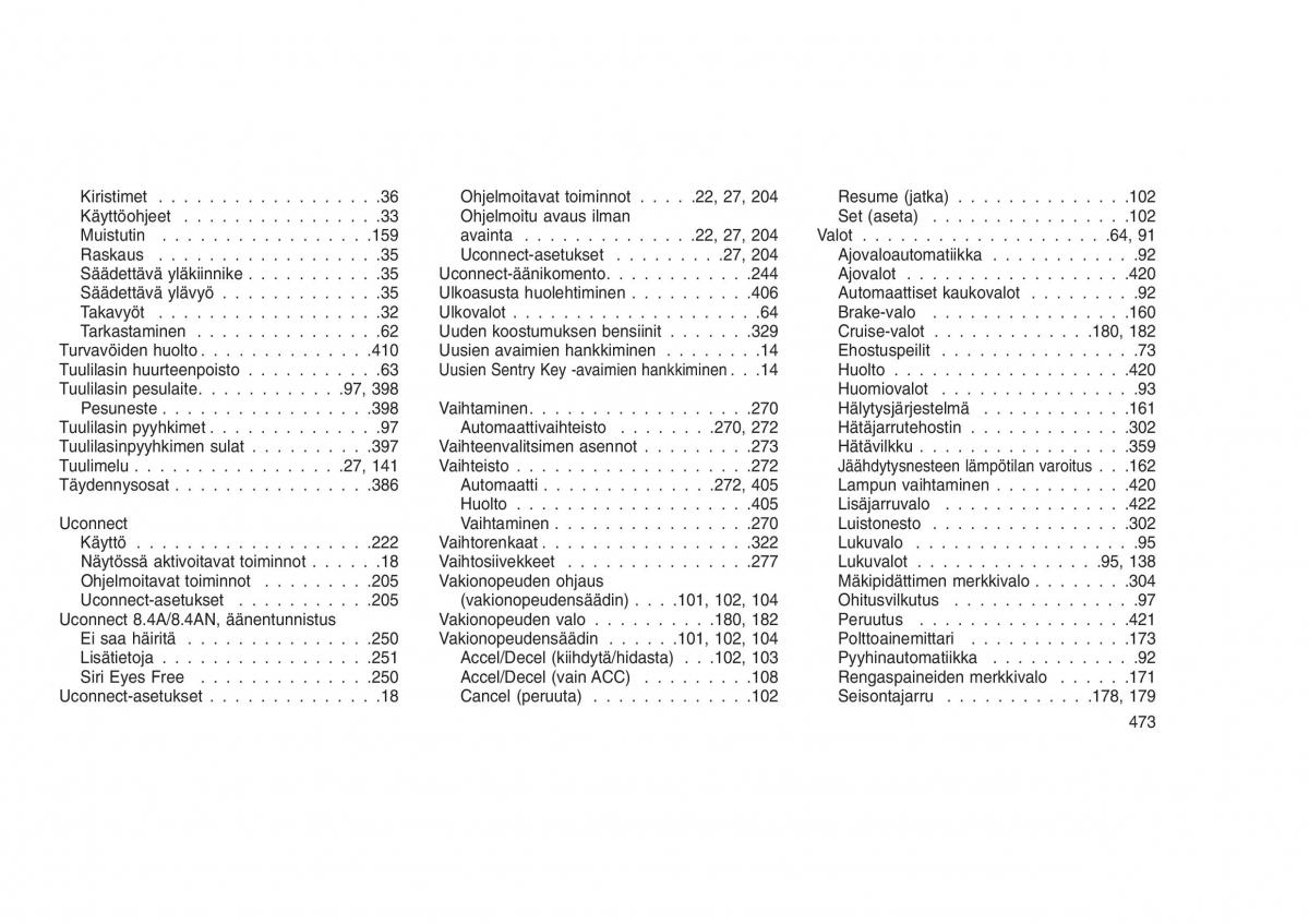 Jeep Grand Cherokee WK2 WH2 omistajan kasikirja / page 477