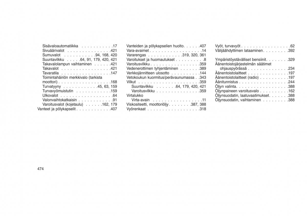 Jeep Grand Cherokee WK2 WH2 omistajan kasikirja / page 478