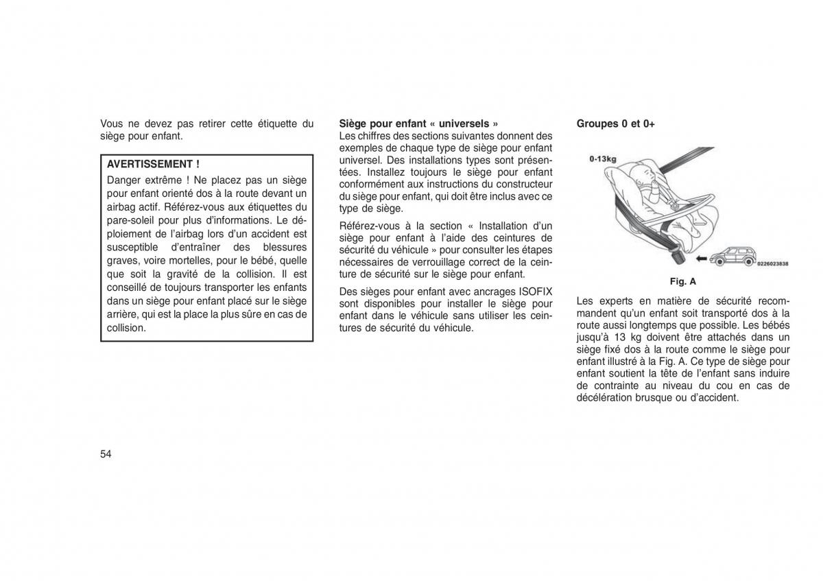 Jeep Grand Cherokee WK2 WH2 manuel du proprietaire / page 58