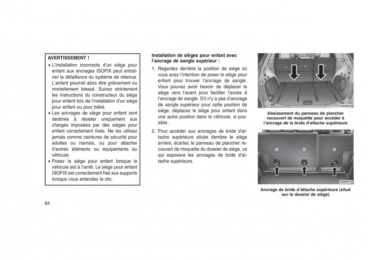 Jeep Grand Cherokee WK2 WH2 manuel du proprietaire / page 68