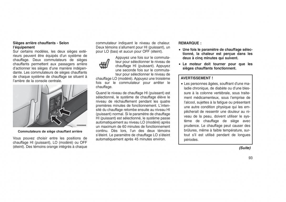 Jeep Grand Cherokee WK2 WH2 manuel du proprietaire / page 97