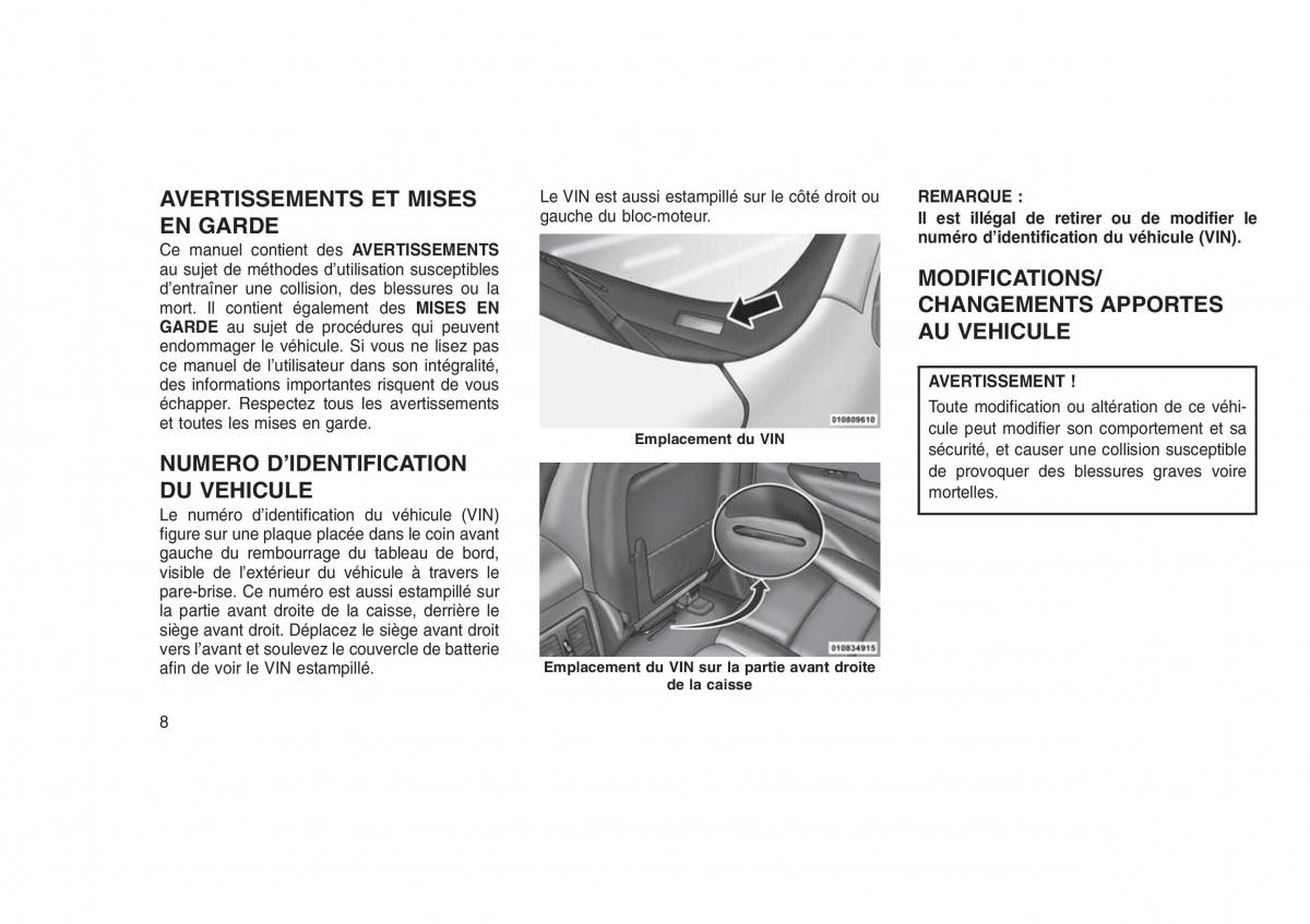 Jeep Grand Cherokee WK2 WH2 manuel du proprietaire / page 12