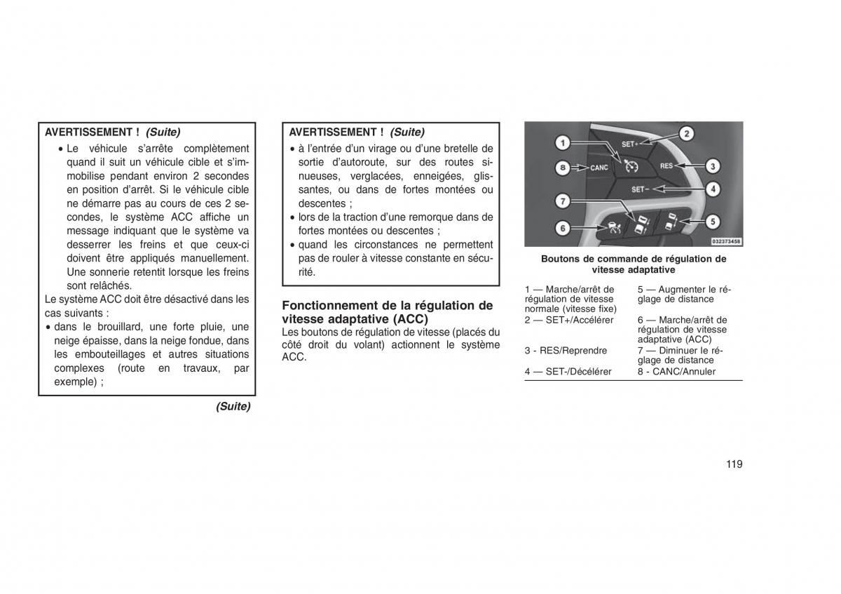 Jeep Grand Cherokee WK2 WH2 manuel du proprietaire / page 123