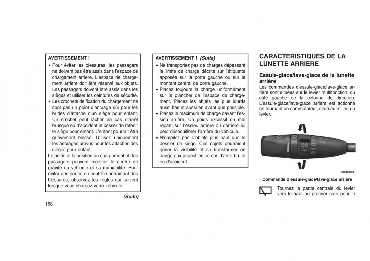 Jeep Grand Cherokee WK2 WH2 manuel du proprietaire / page 172