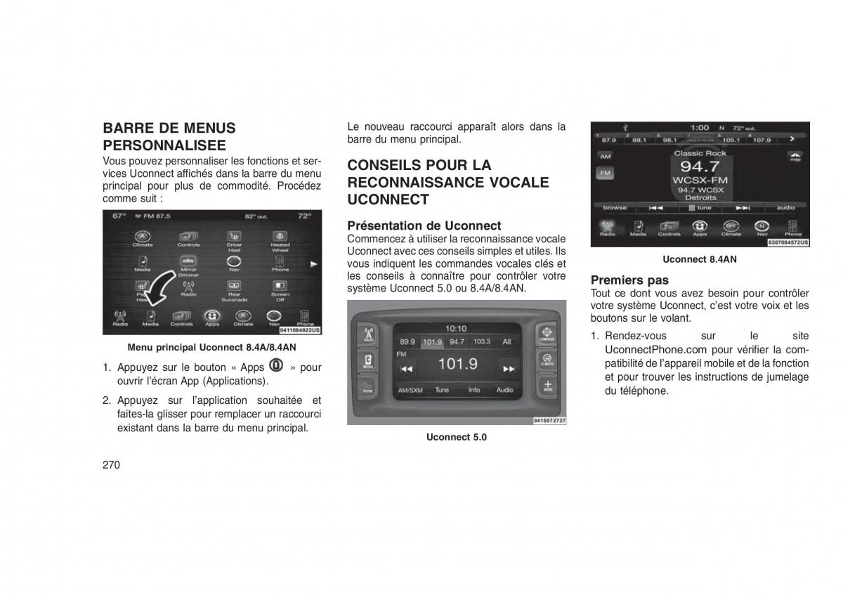 Jeep Grand Cherokee WK2 WH2 manuel du proprietaire / page 274