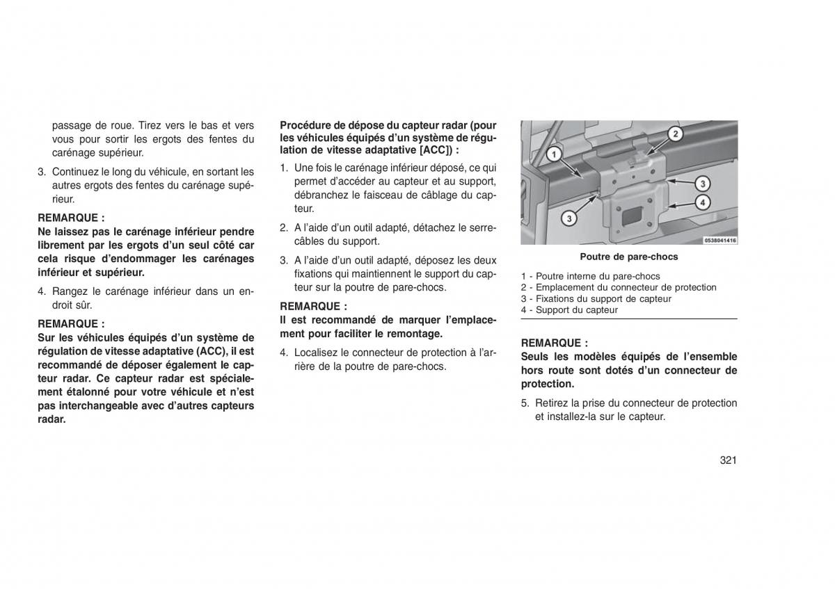 Jeep Grand Cherokee WK2 WH2 manuel du proprietaire / page 325