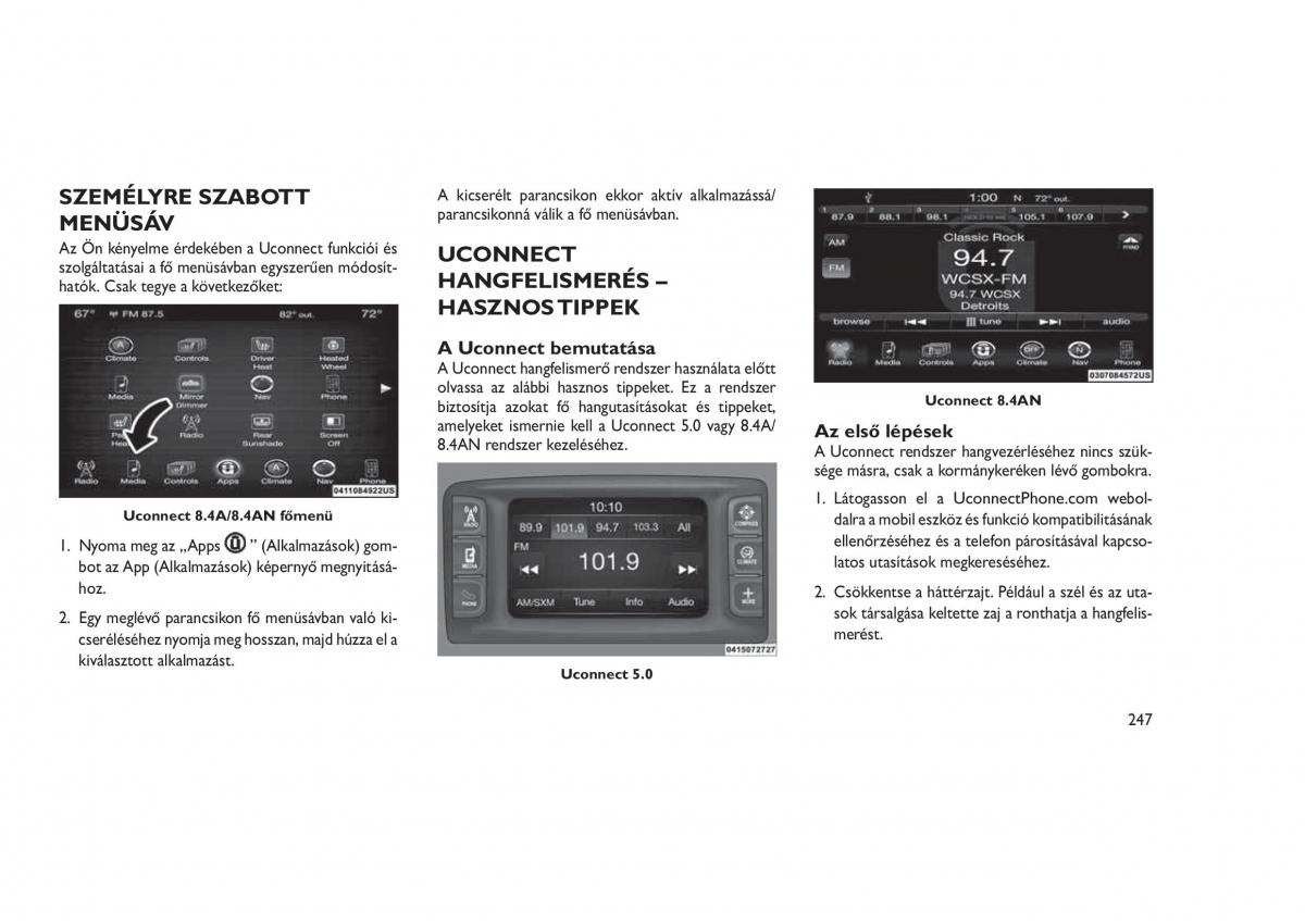 Jeep Grand Cherokee WK2 WH2 Kezelesi utmutato / page 251