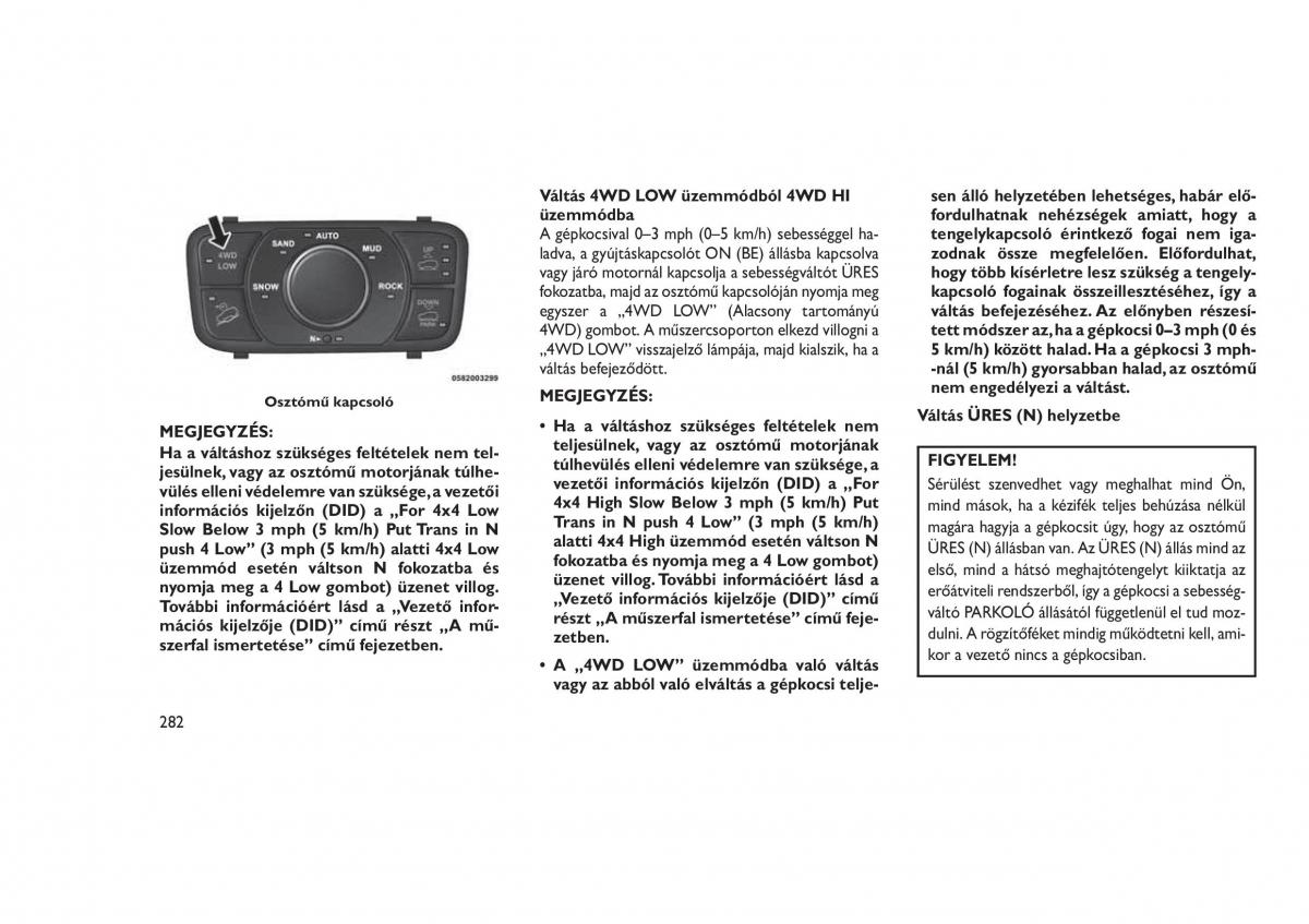 Jeep Grand Cherokee WK2 WH2 Kezelesi utmutato / page 286