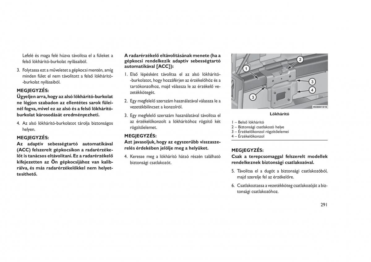 Jeep Grand Cherokee WK2 WH2 Kezelesi utmutato / page 295