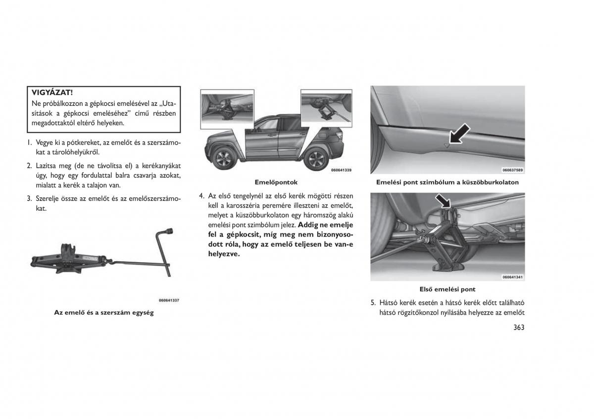 Jeep Grand Cherokee WK2 WH2 Kezelesi utmutato / page 367