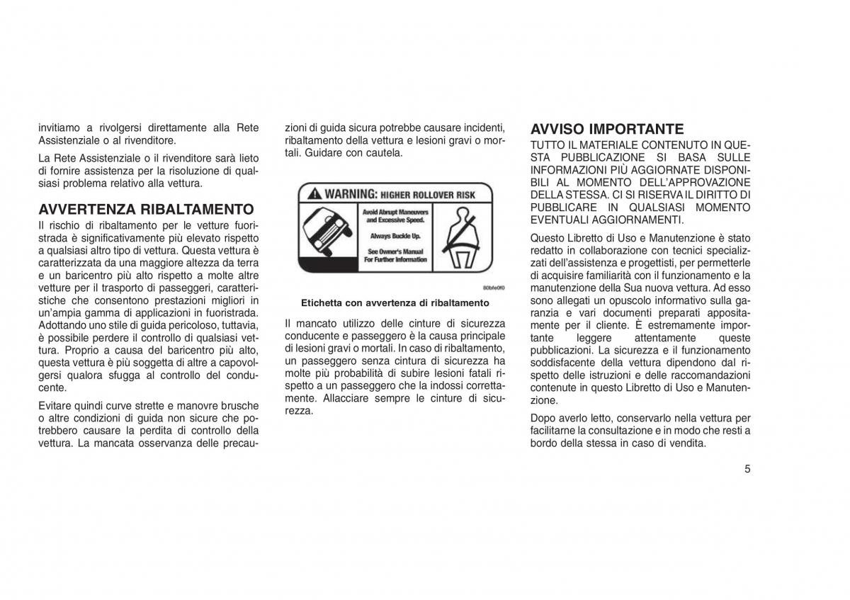 Jeep Grand Cherokee WK2 WH2 manuale del proprietario / page 9