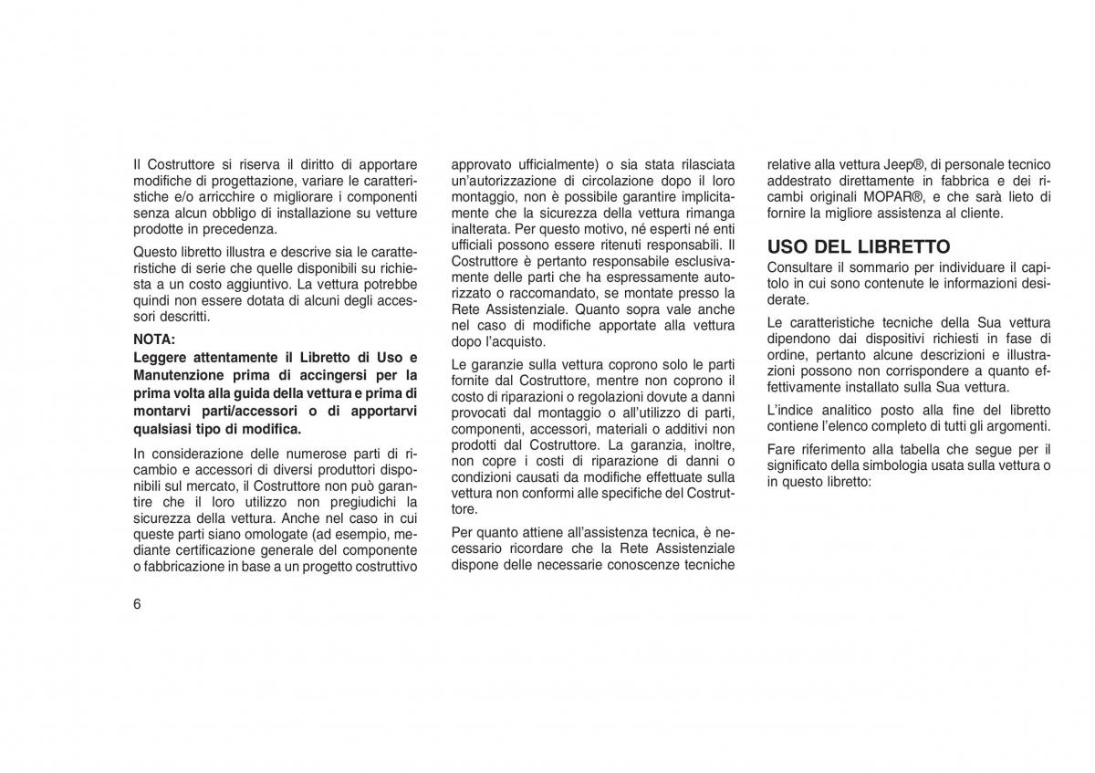 Jeep Grand Cherokee WK2 WH2 manuale del proprietario / page 10