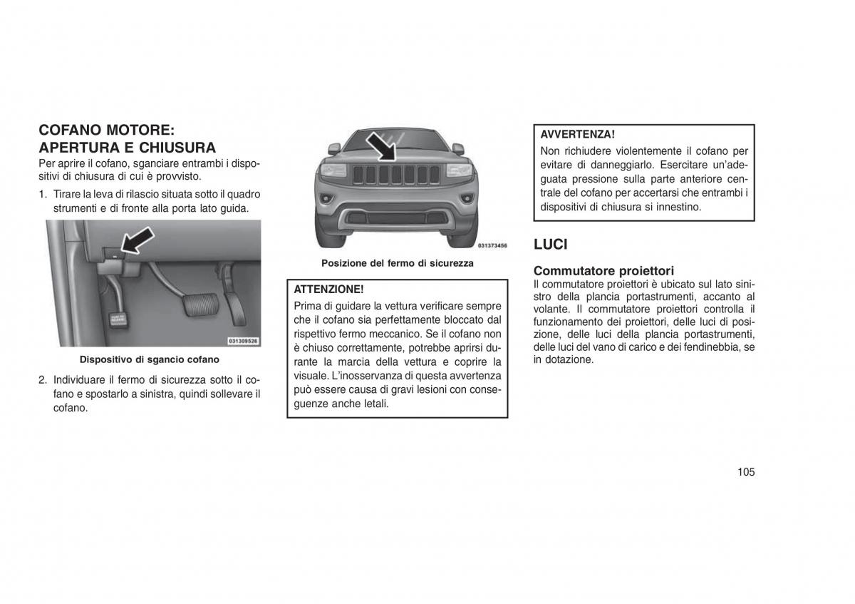 Jeep Grand Cherokee WK2 WH2 manuale del proprietario / page 109