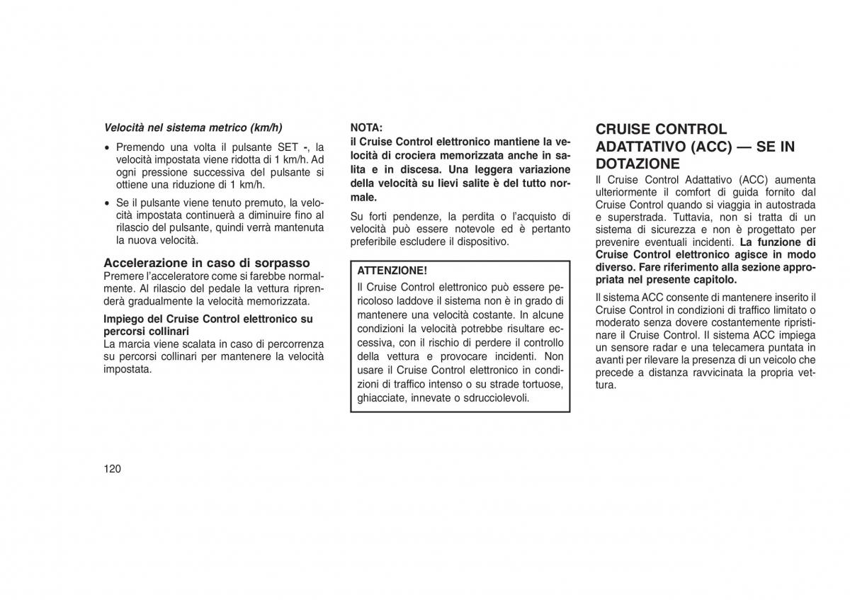 Jeep Grand Cherokee WK2 WH2 manuale del proprietario / page 124