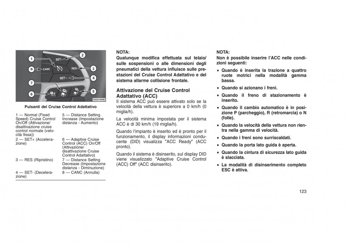 Jeep Grand Cherokee WK2 WH2 manuale del proprietario / page 127