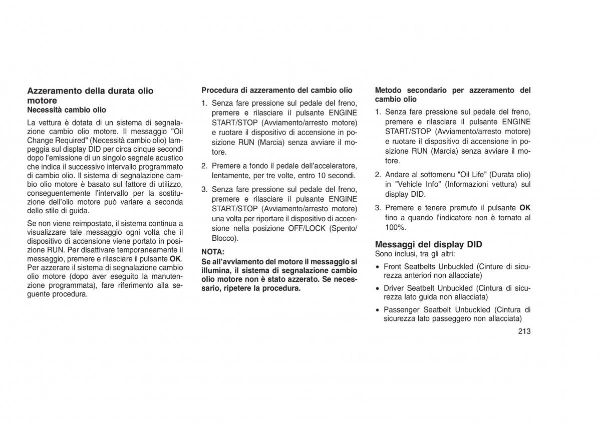 Jeep Grand Cherokee WK2 WH2 manuale del proprietario / page 217