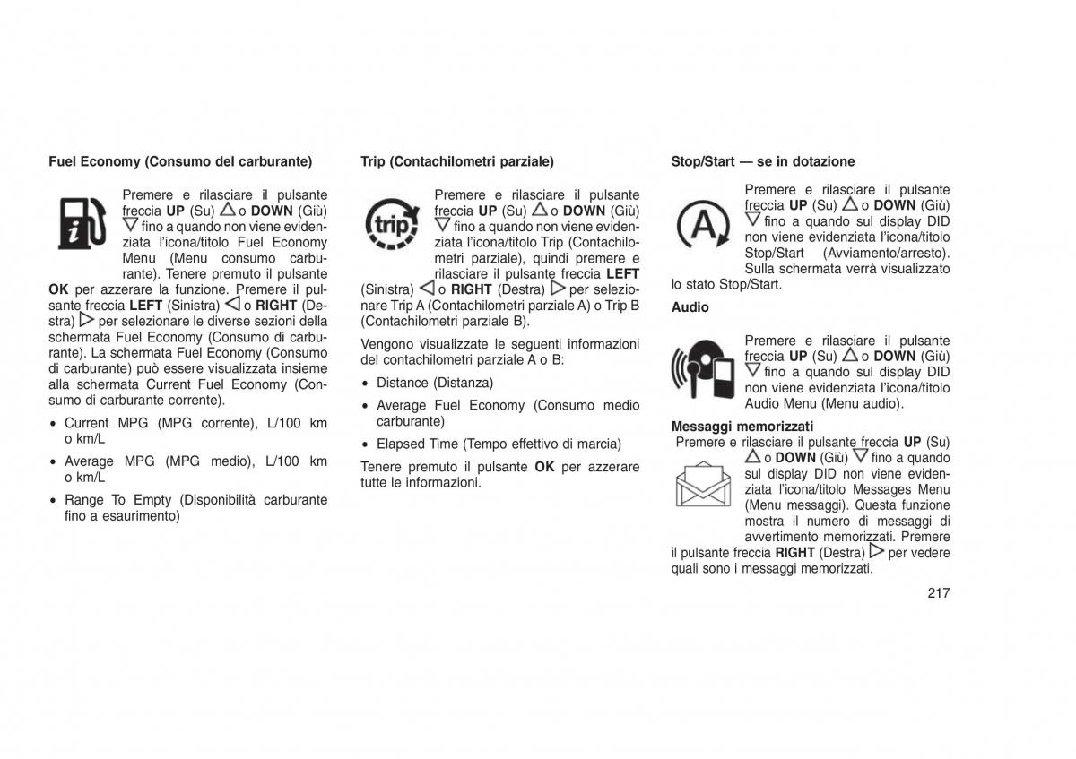 Jeep Grand Cherokee WK2 WH2 manuale del proprietario / page 221