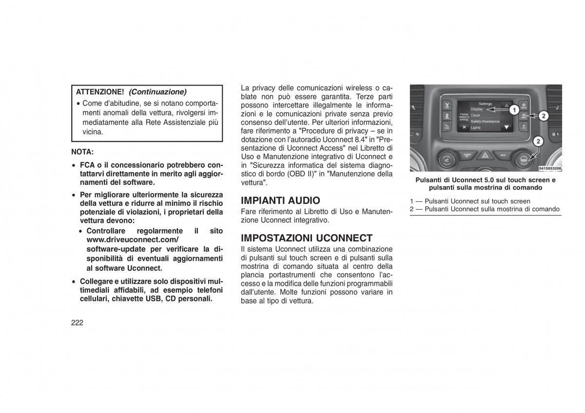 Jeep Grand Cherokee WK2 WH2 manuale del proprietario / page 226