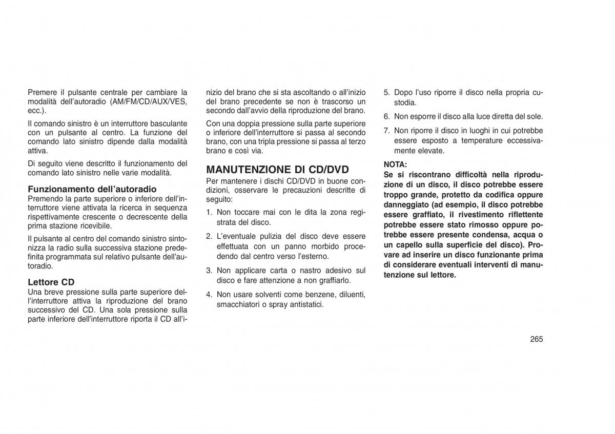 Jeep Grand Cherokee WK2 WH2 manuale del proprietario / page 269