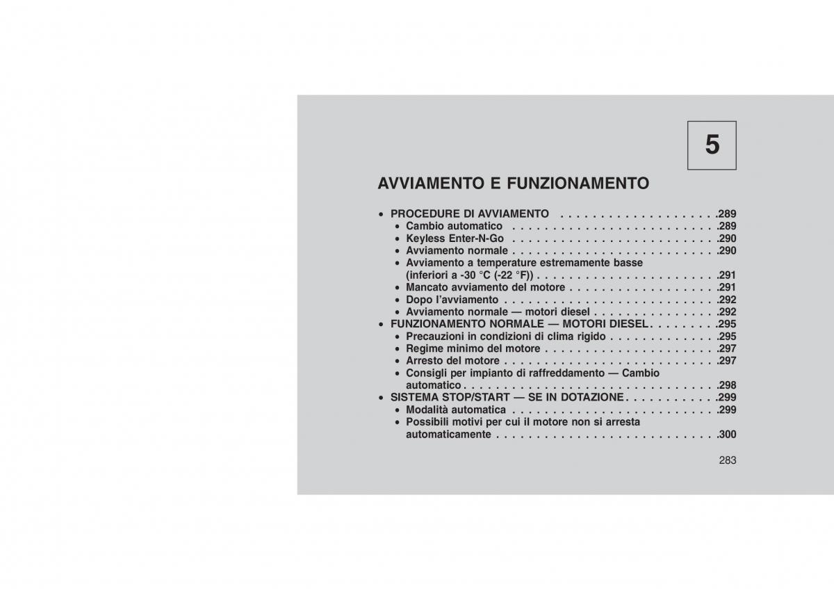 Jeep Grand Cherokee WK2 WH2 manuale del proprietario / page 287