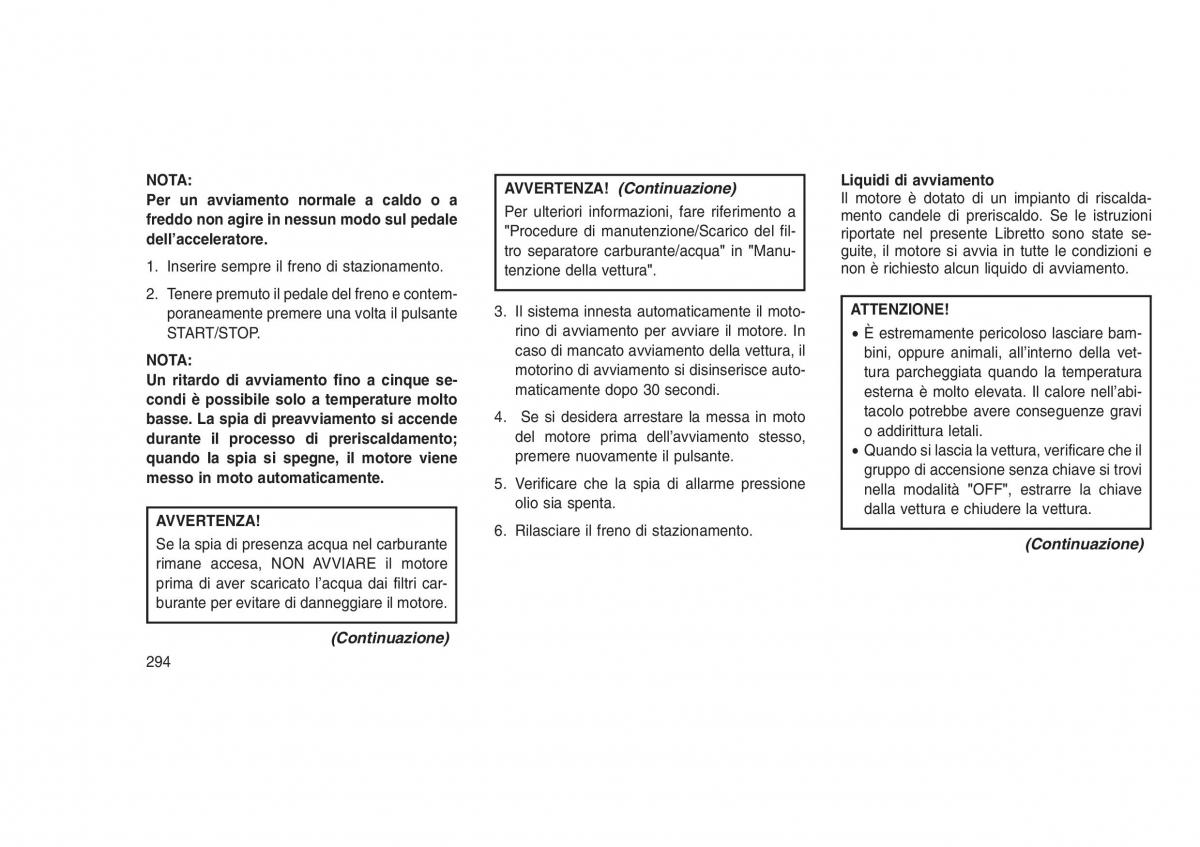 Jeep Grand Cherokee WK2 WH2 manuale del proprietario / page 298