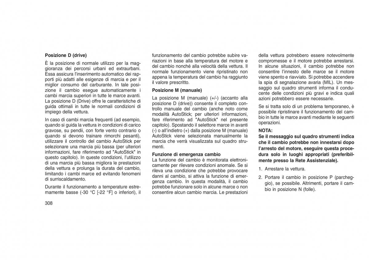 Jeep Grand Cherokee WK2 WH2 manuale del proprietario / page 312