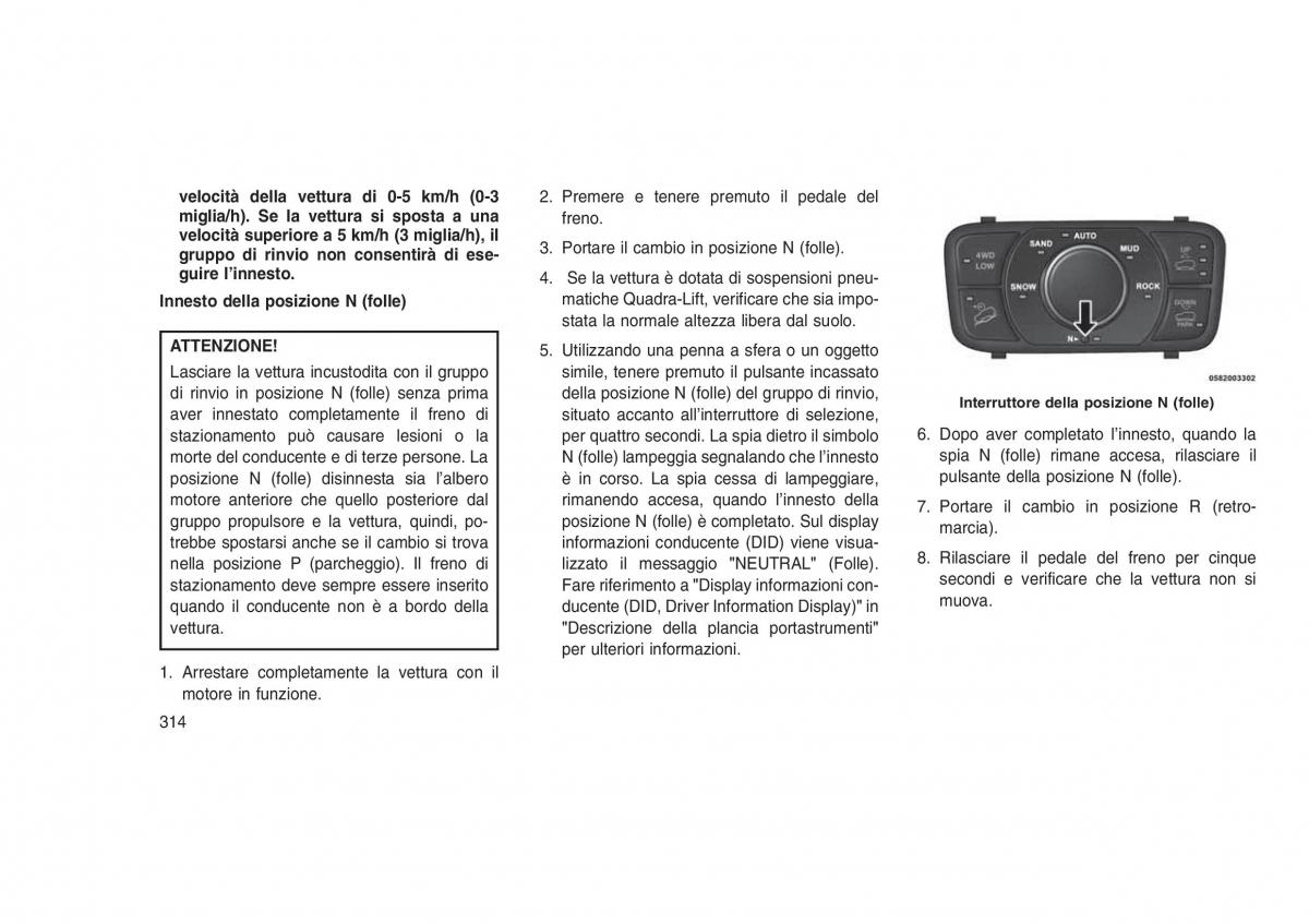 Jeep Grand Cherokee WK2 WH2 manuale del proprietario / page 318