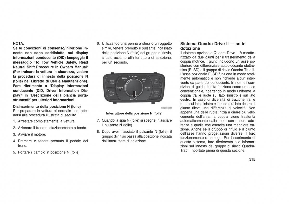 Jeep Grand Cherokee WK2 WH2 manuale del proprietario / page 319