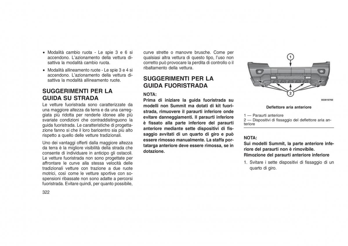 Jeep Grand Cherokee WK2 WH2 manuale del proprietario / page 326