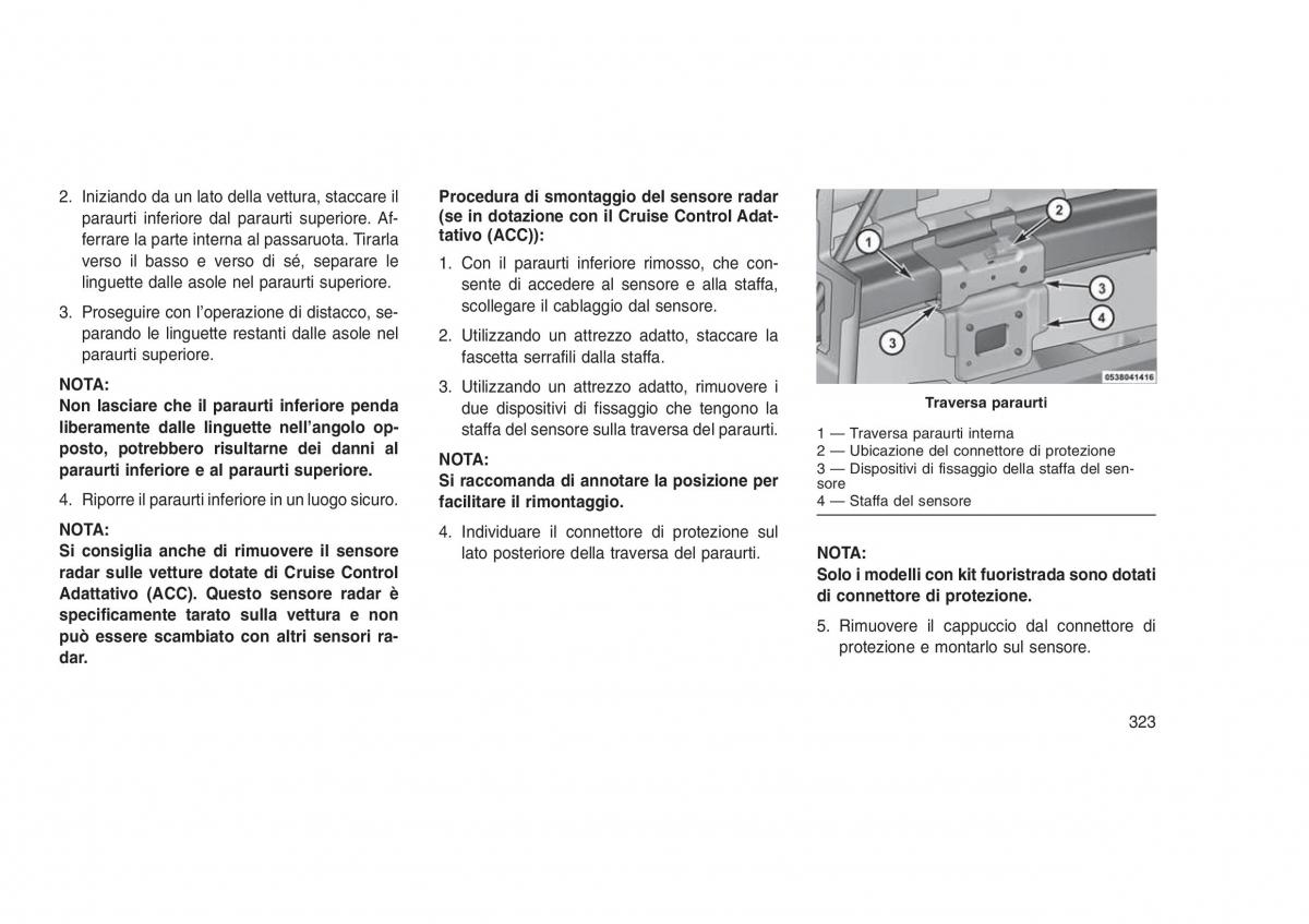 Jeep Grand Cherokee WK2 WH2 manuale del proprietario / page 327