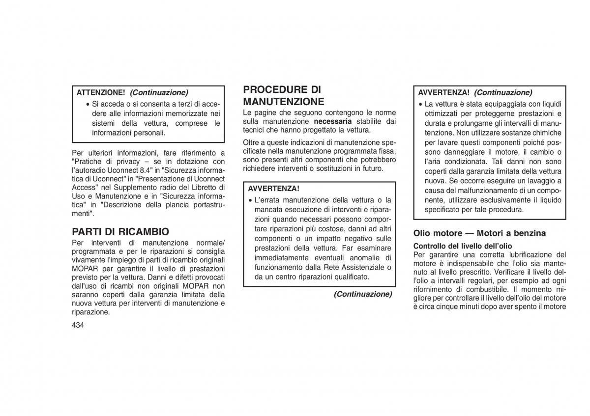 Jeep Grand Cherokee WK2 WH2 manuale del proprietario / page 438