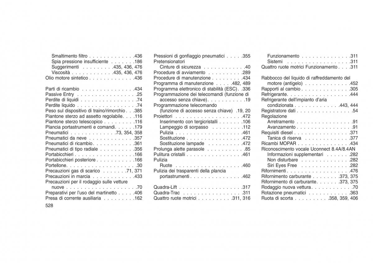 Jeep Grand Cherokee WK2 WH2 manuale del proprietario / page 532