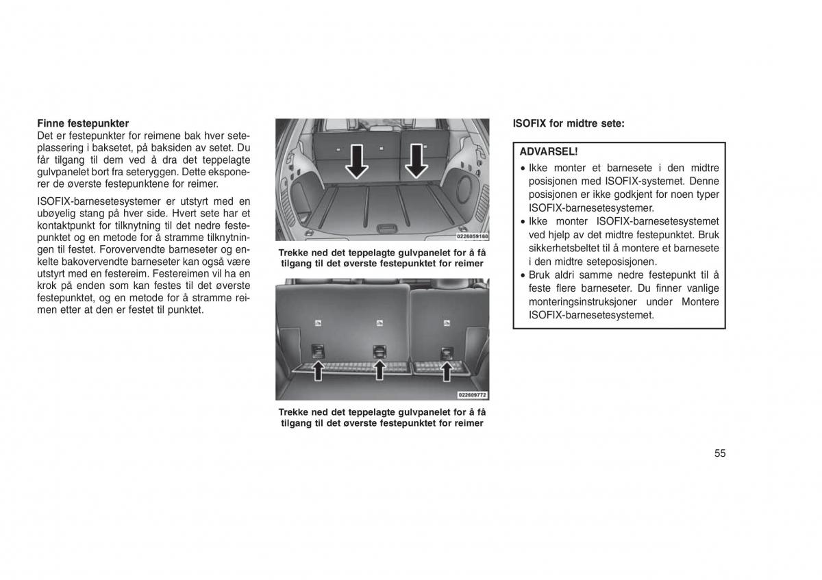 Jeep Grand Cherokee WK2 WH2 bruksanvisningen / page 59