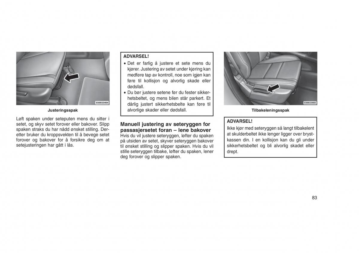 Jeep Grand Cherokee WK2 WH2 bruksanvisningen / page 87