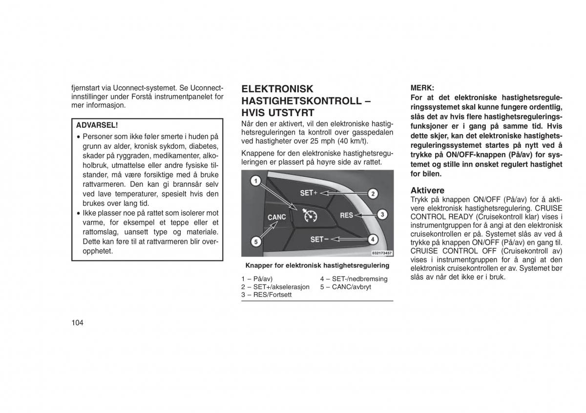 Jeep Grand Cherokee WK2 WH2 bruksanvisningen / page 108