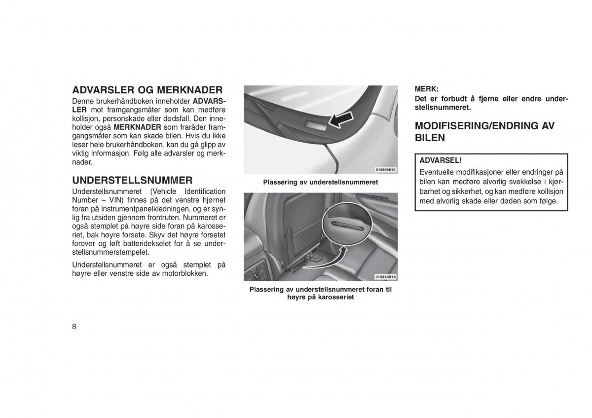 Jeep Grand Cherokee WK2 WH2 bruksanvisningen / page 12