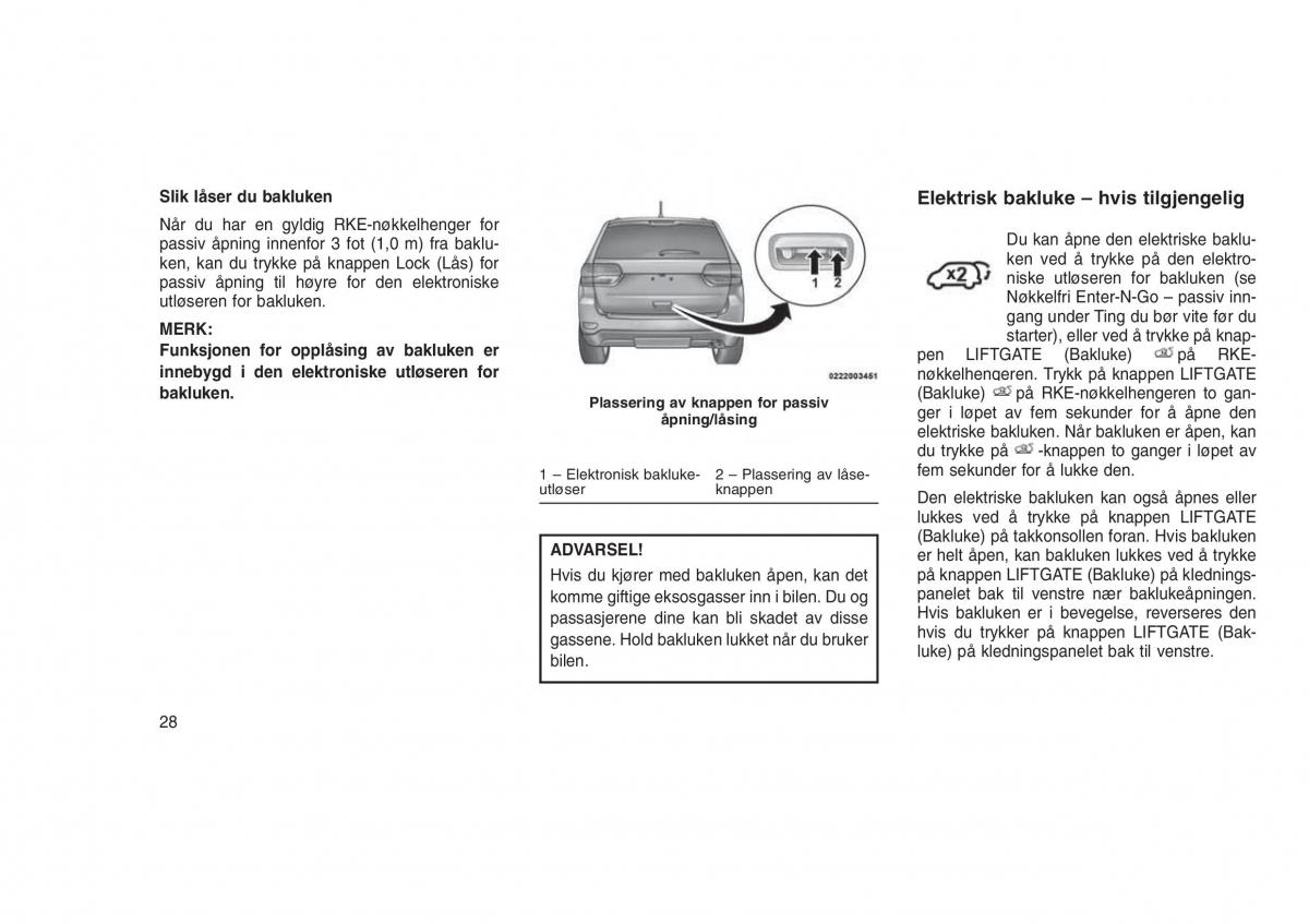 Jeep Grand Cherokee WK2 WH2 bruksanvisningen / page 32