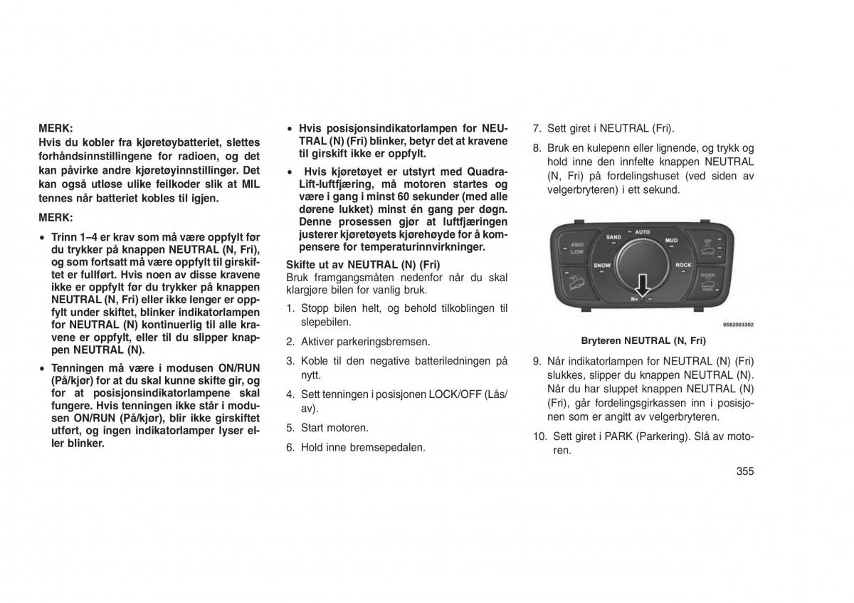 Jeep Grand Cherokee WK2 WH2 bruksanvisningen / page 359