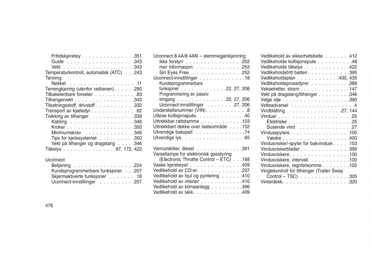 Jeep Grand Cherokee WK2 WH2 bruksanvisningen / page 480