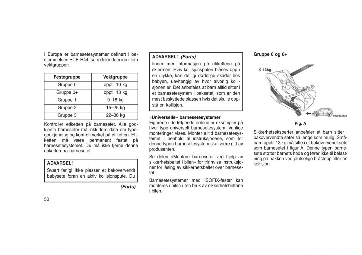 Jeep Grand Cherokee WK2 WH2 bruksanvisningen / page 54