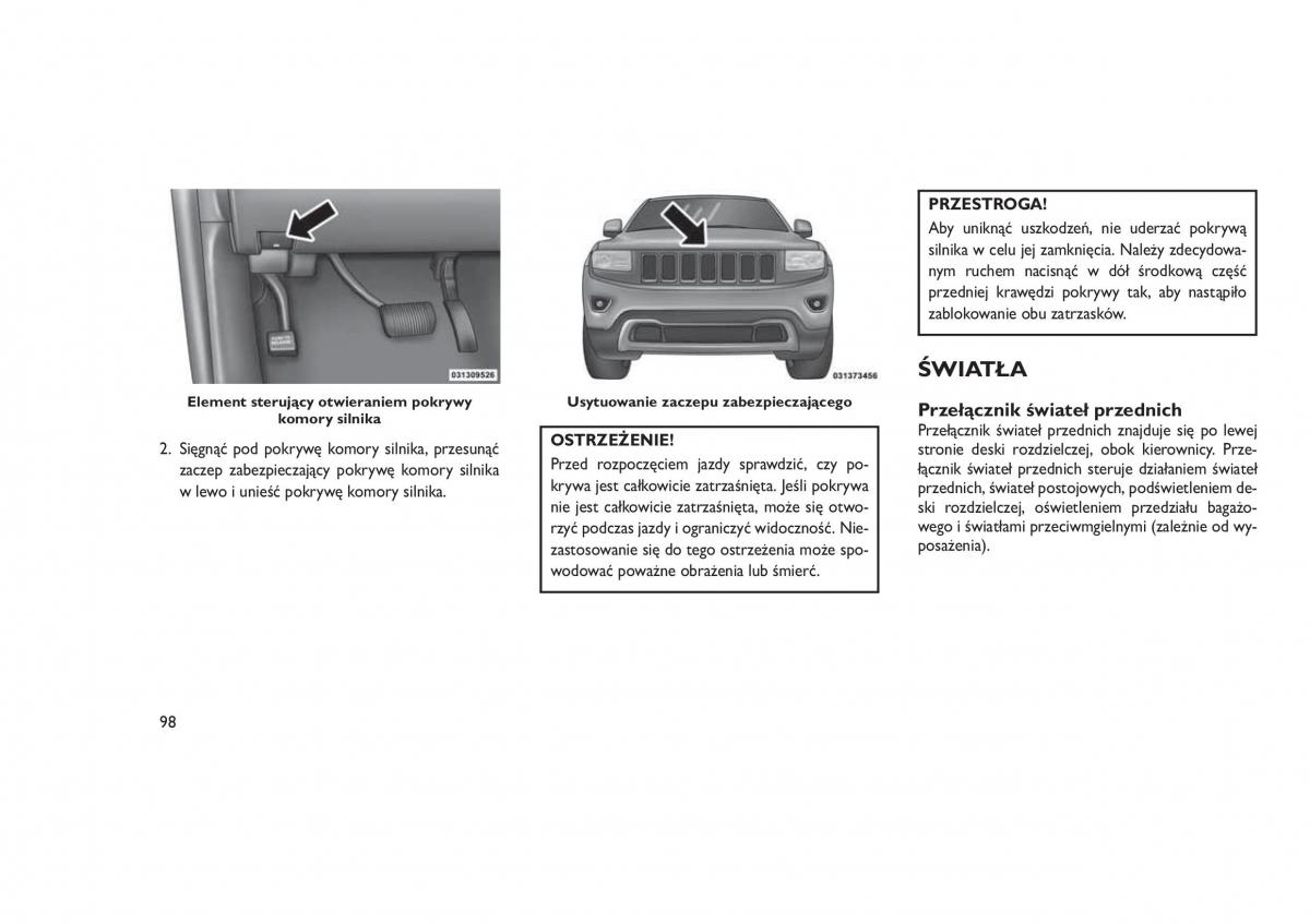 Jeep Grand Cherokee WK2 WH2 instrukcja obslugi / page 102