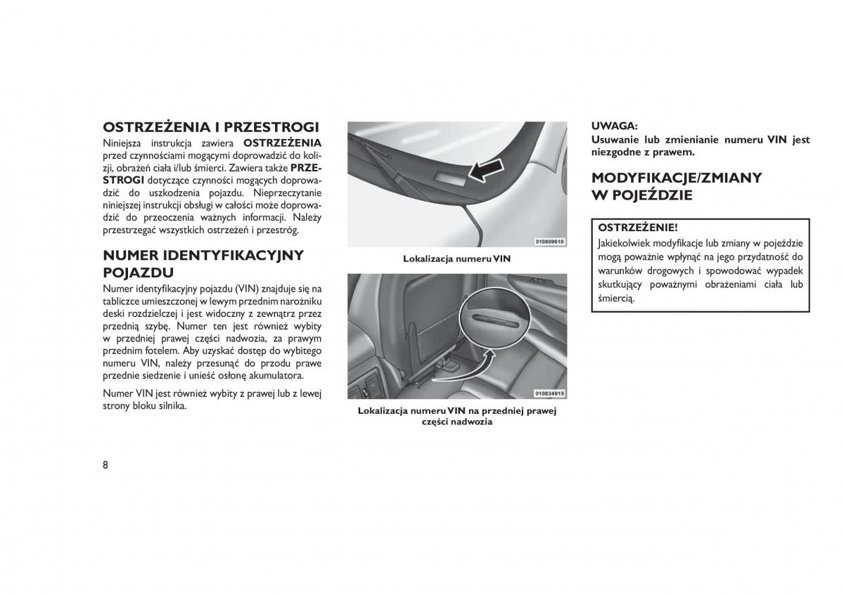 Jeep Grand Cherokee WK2 WH2 instrukcja obslugi / page 12