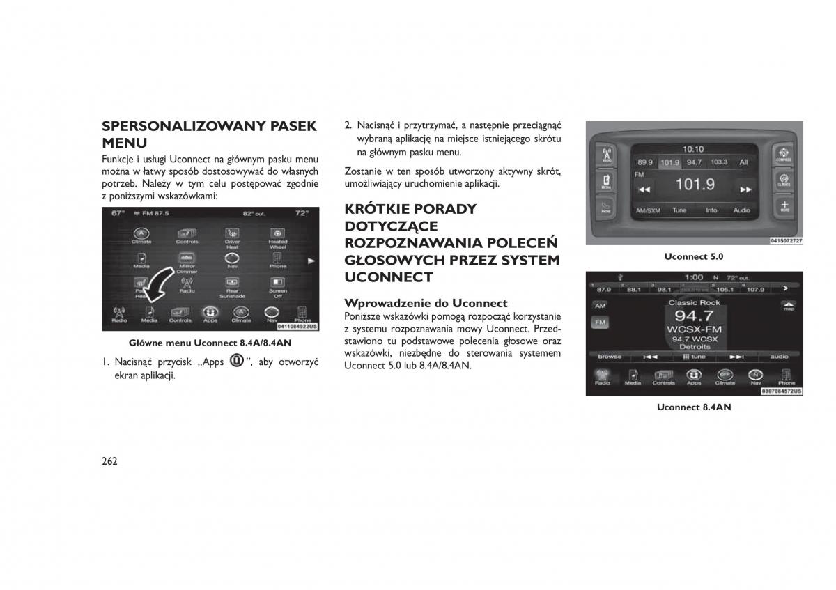 Jeep Grand Cherokee WK2 WH2 instrukcja obslugi / page 266