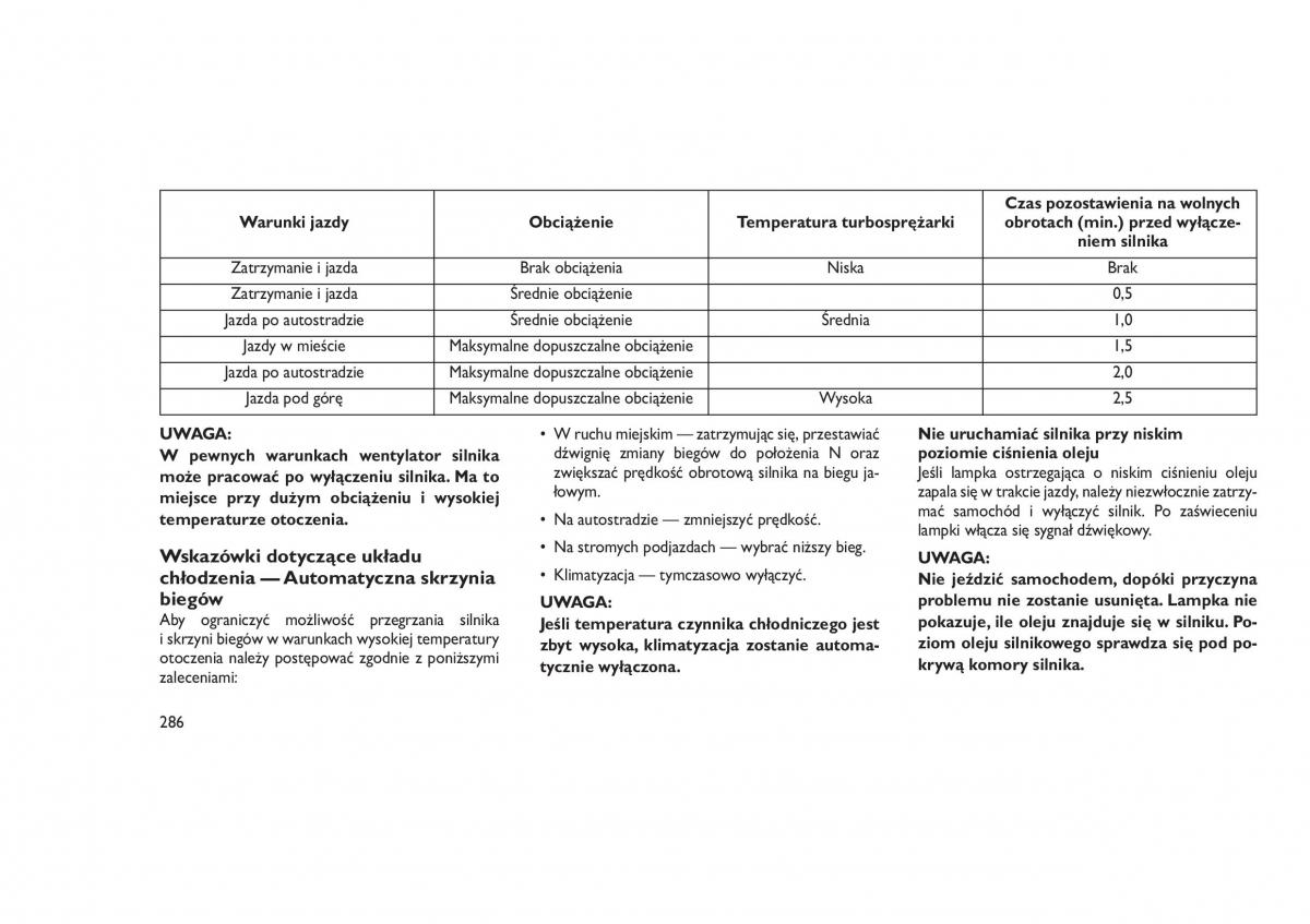 Jeep Grand Cherokee WK2 WH2 instrukcja obslugi / page 290