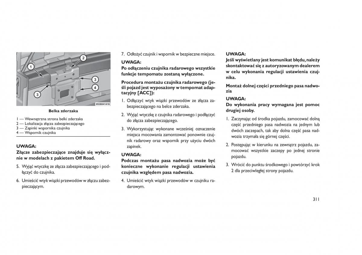 Jeep Grand Cherokee WK2 WH2 instrukcja obslugi / page 315