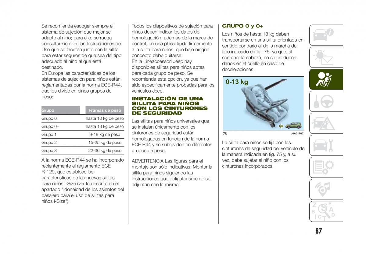 Jeep Renegade manual del propietario / page 89