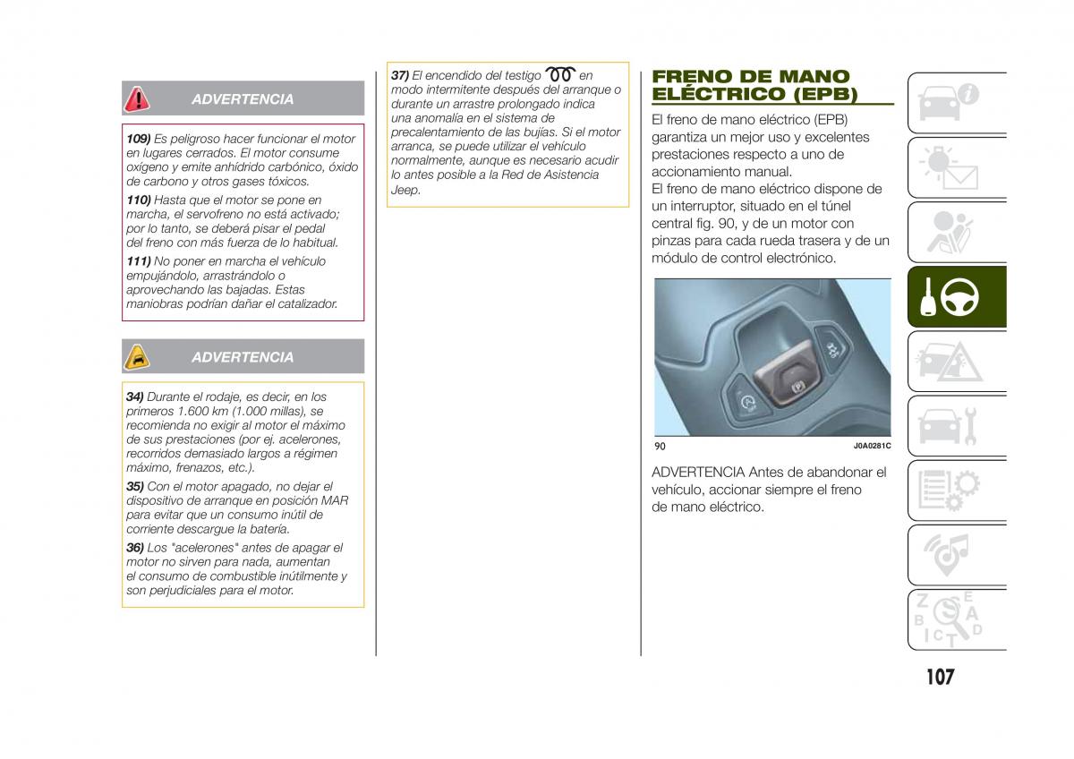 Jeep Renegade manual del propietario / page 109